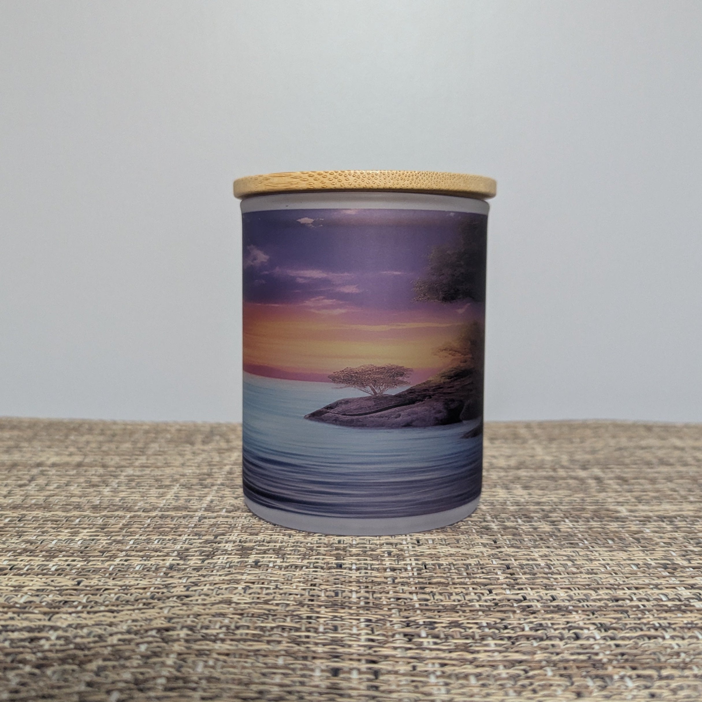 Sunset Design Candle Holder With A Battery Operated Flickering Tea Light