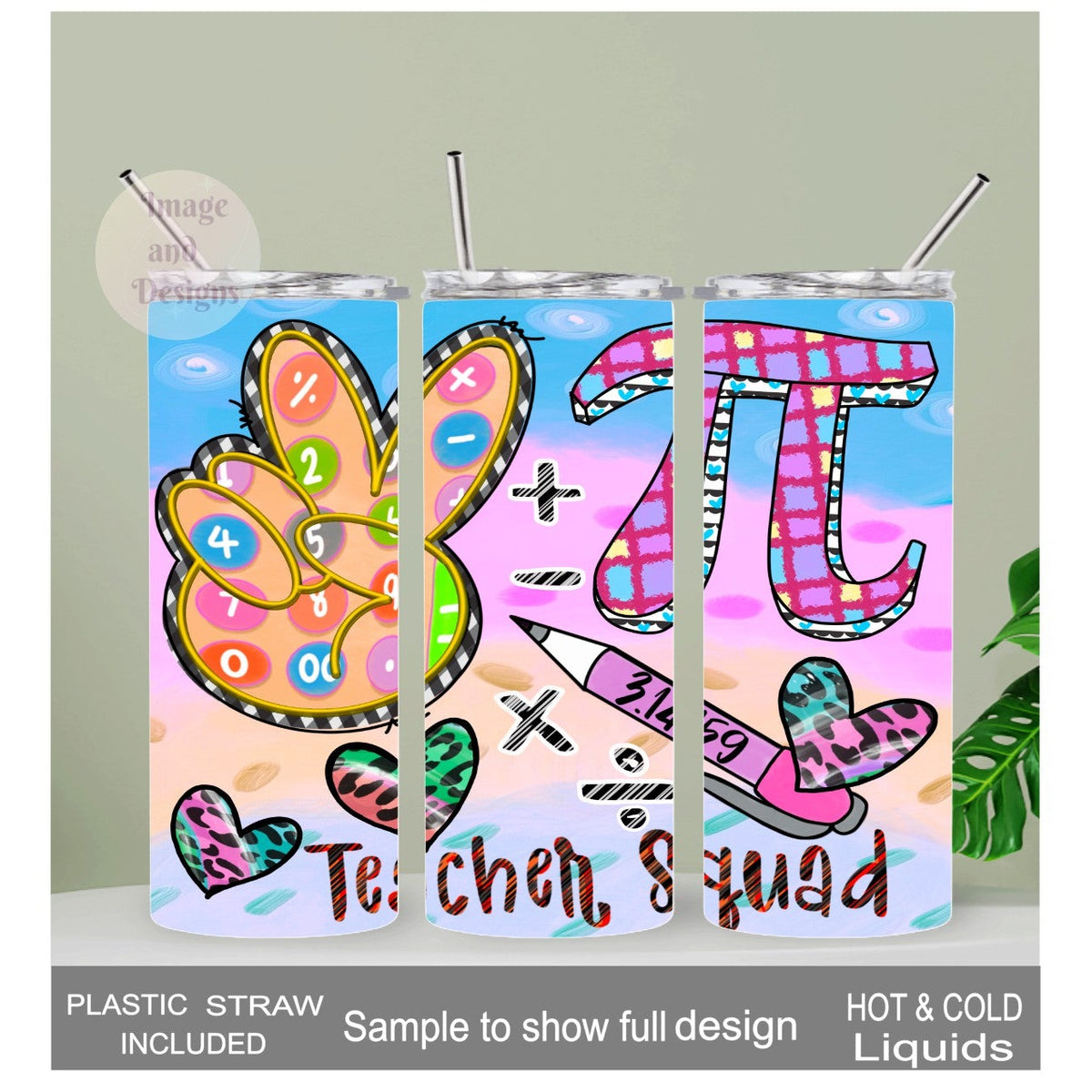 Teacher Sqaud Tumbler 20oz With Reusable Straw