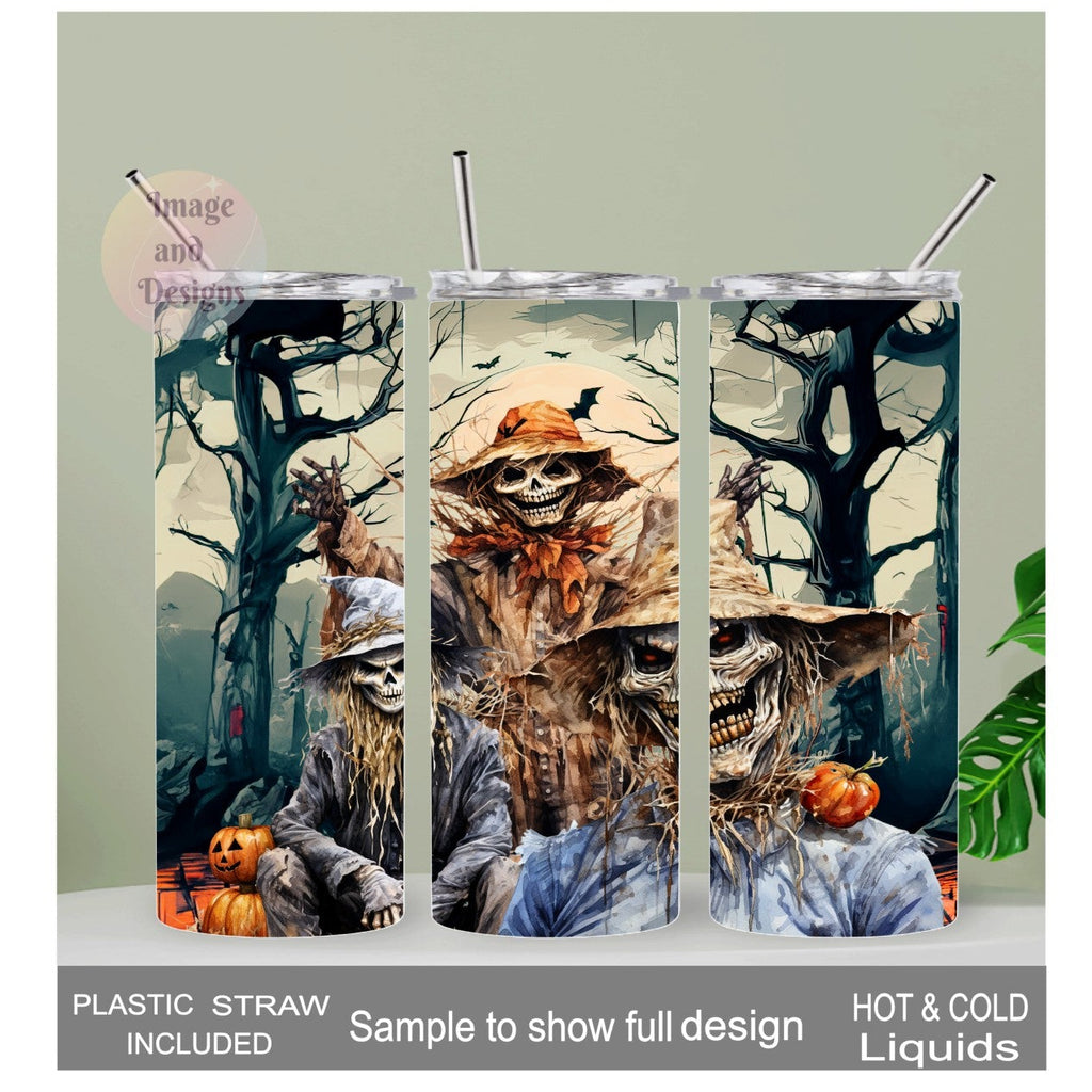 Scarecrow Tumbler 20oz With Reusable Straw Can Be Personalized