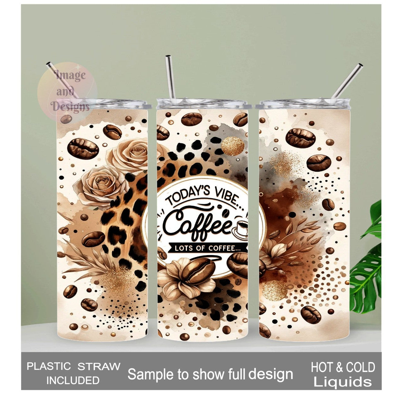 Today's Vibe Coffee Tumbler 20oz With Reusable Straw