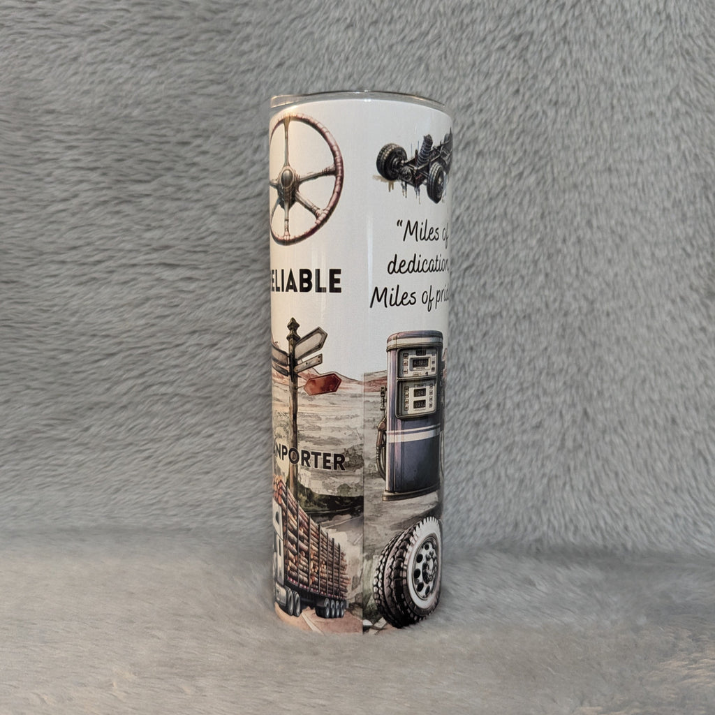 Truck Driver Life Affirmation Tumbler 20oz With Reusable Straw