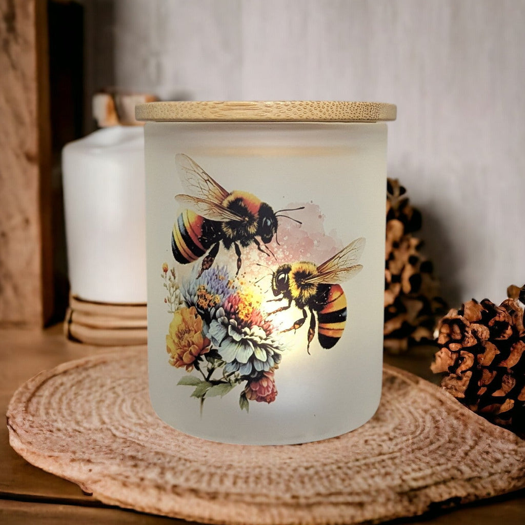 Bee Candle Holder With A Battery Operated Flickering Tea Light