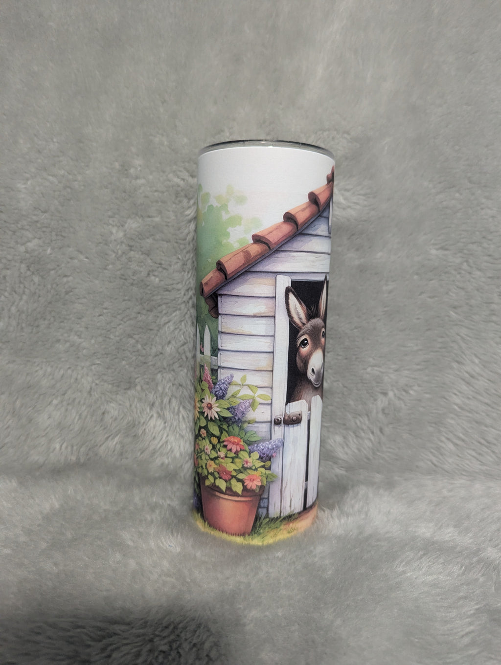 Donkey Tumbler With Cute Donkeys And Flowers, 20oz With Reusable Straw, Can Be Personalized