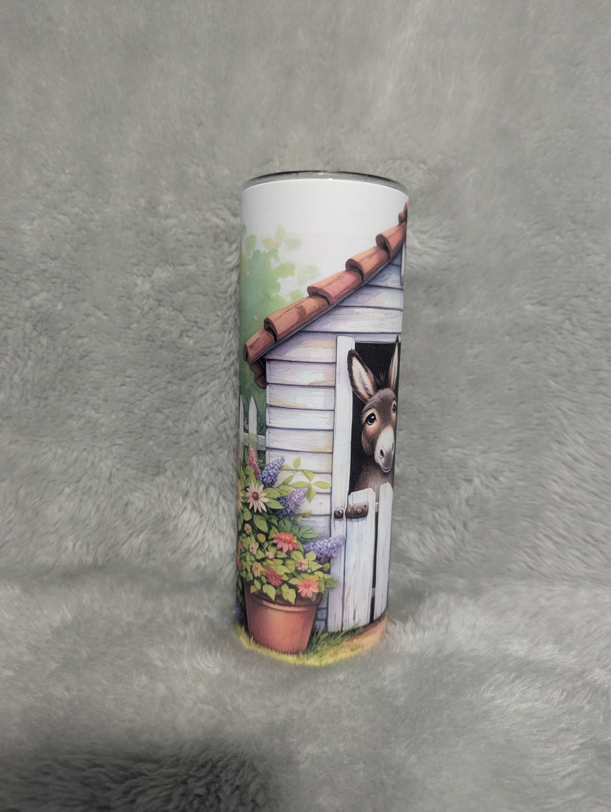 Donkey Tumbler With Cute Donkeys And Flowers, 20oz With Reusable Straw, Can Be Personalized