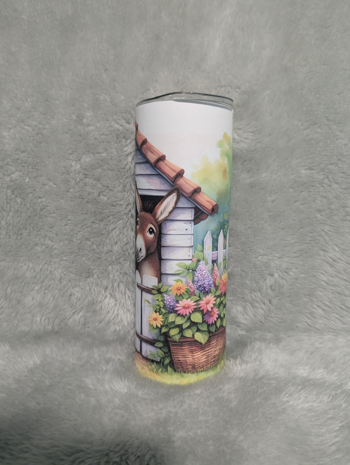 Donkey Tumbler With Cute Donkeys And Flowers, 20oz With Reusable Straw, Can Be Personalized