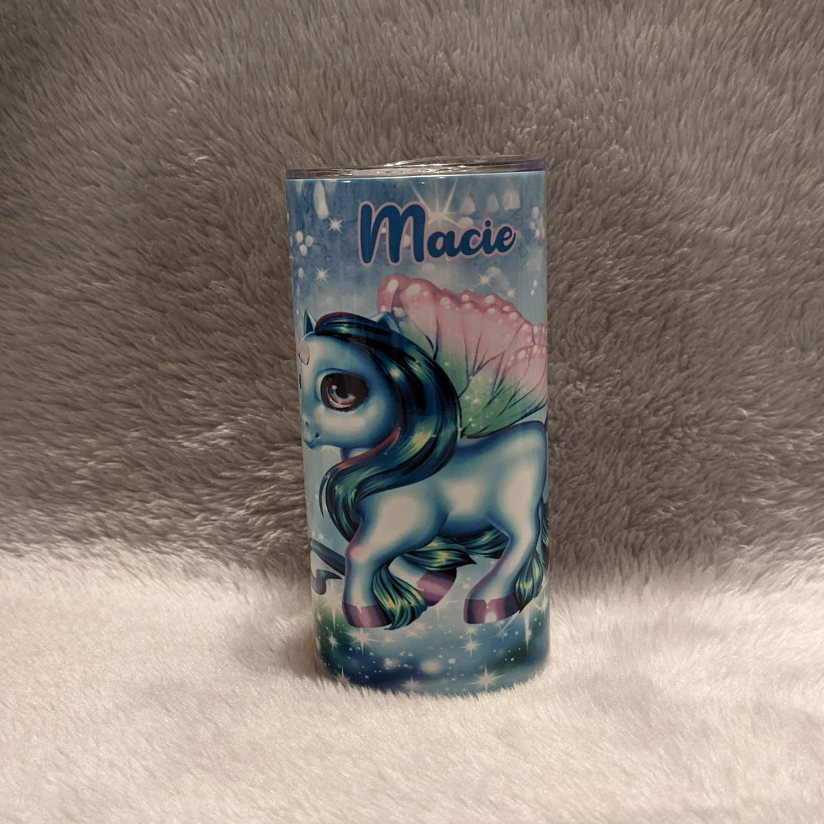 Kids Unicorn Tumbler With A Glitter Design 15oz Includes A Reusable Straw, Can Be Personalized