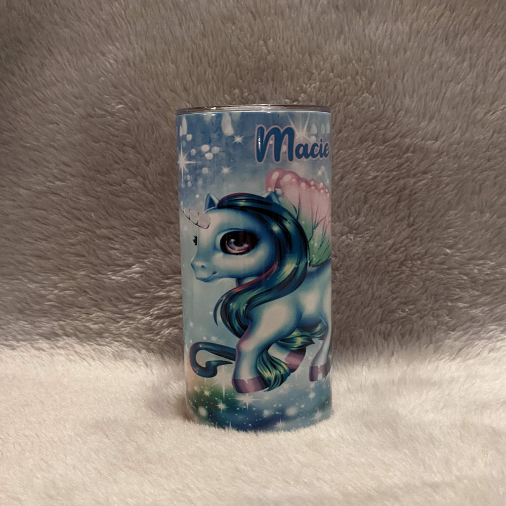Kids Unicorn Tumbler With A Glitter Design 15oz Includes A Reusable Straw, Can Be Personalized