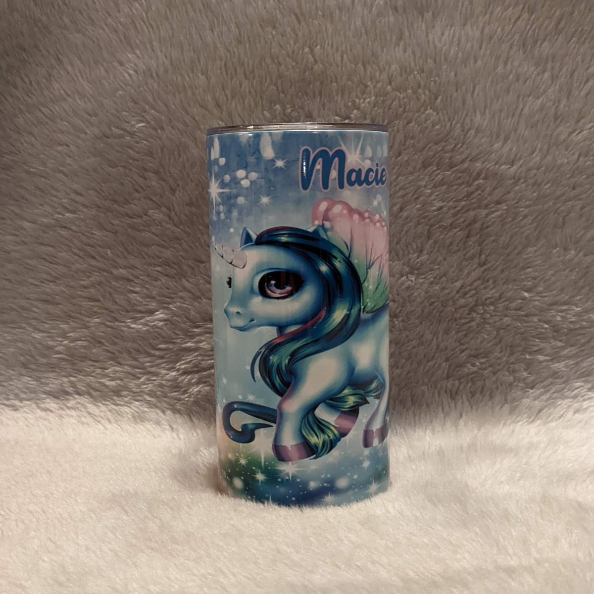 Kids Unicorn Tumbler With A Glitter Design 15oz Includes A Reusable Straw, Can Be Personalized