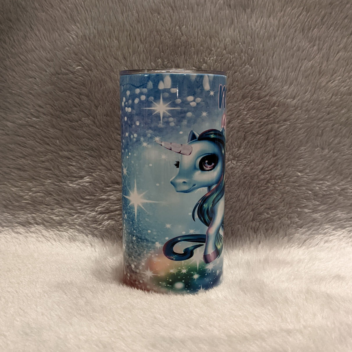 Kids Unicorn Tumbler With A Glitter Design 15oz Includes A Reusable Straw, Can Be Personalized