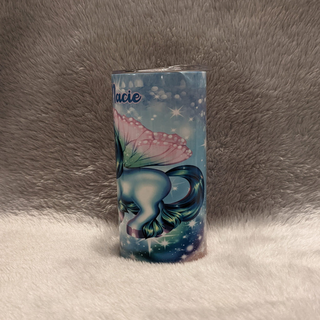 Kids Unicorn Tumbler With A Glitter Design 15oz Includes A Reusable Straw, Can Be Personalized