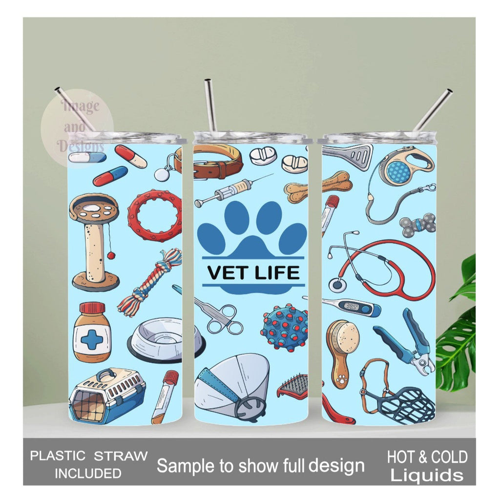 Veterinarian Tumbler 20oz With Reusable Straw
