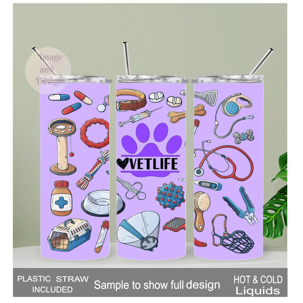 Veterinarian Tumbler 20oz With Reusable Straw, Can Be Personalized