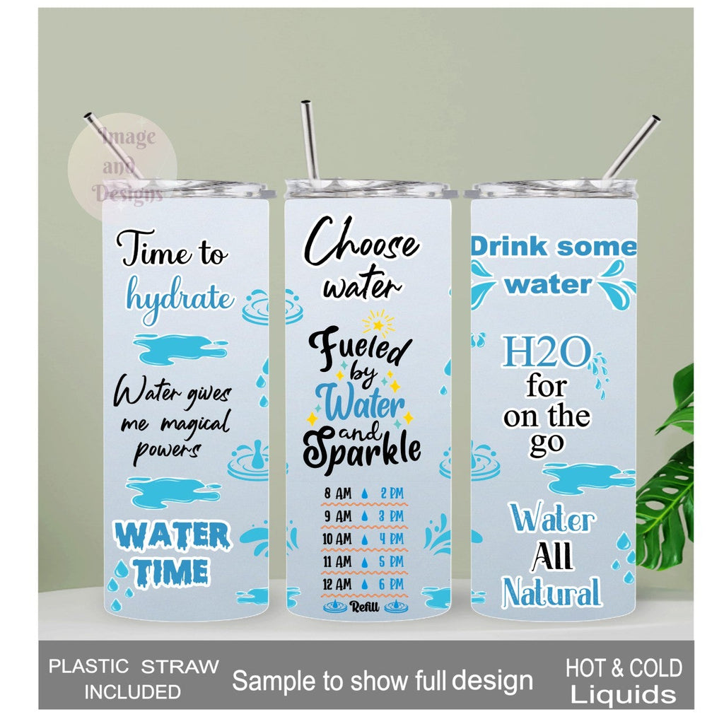 Water Affirmation Tumbler 20oz With Reusable Straw