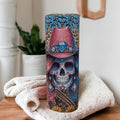 Skeleton Cowgirl Western Tumbler 20oz With Reusable Straw