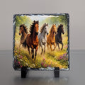 Wild Horses Slate Picture with Display Legs