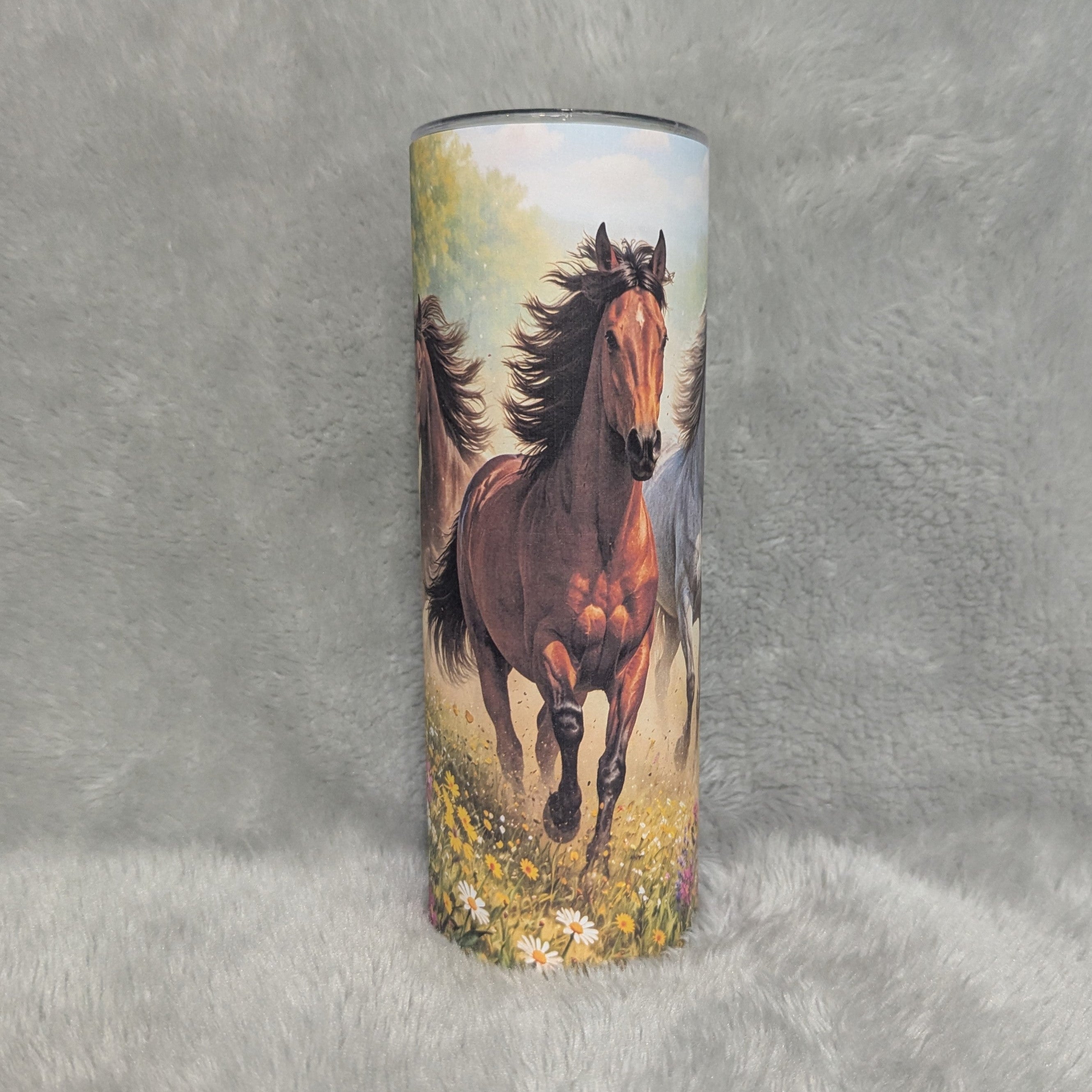 Wild Horses Tumbler 20oz With Reusable Straw, Can Be Personalized