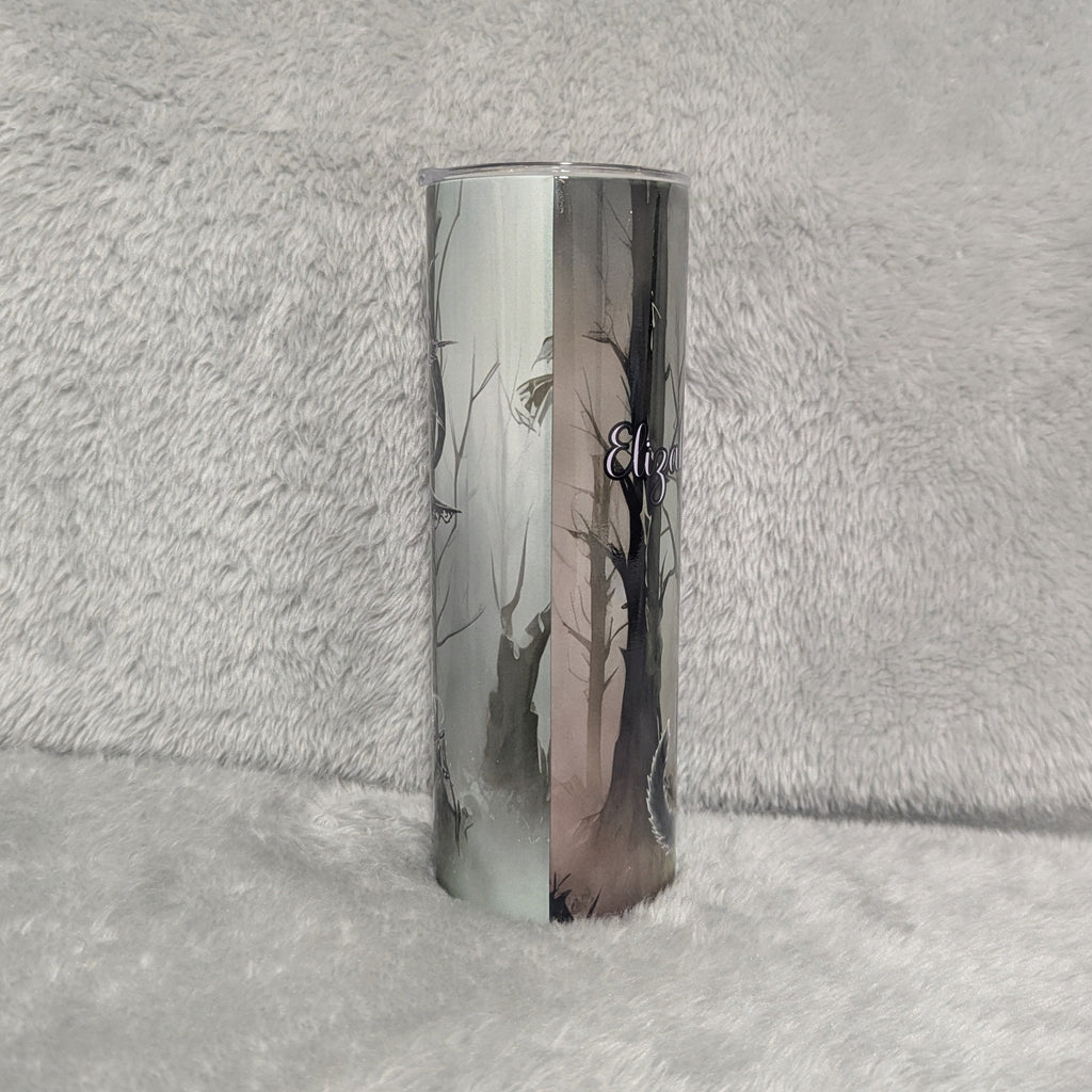 Witch With Black Cat Tumbler 20oz With Reusable Straw, Can Be Personalized