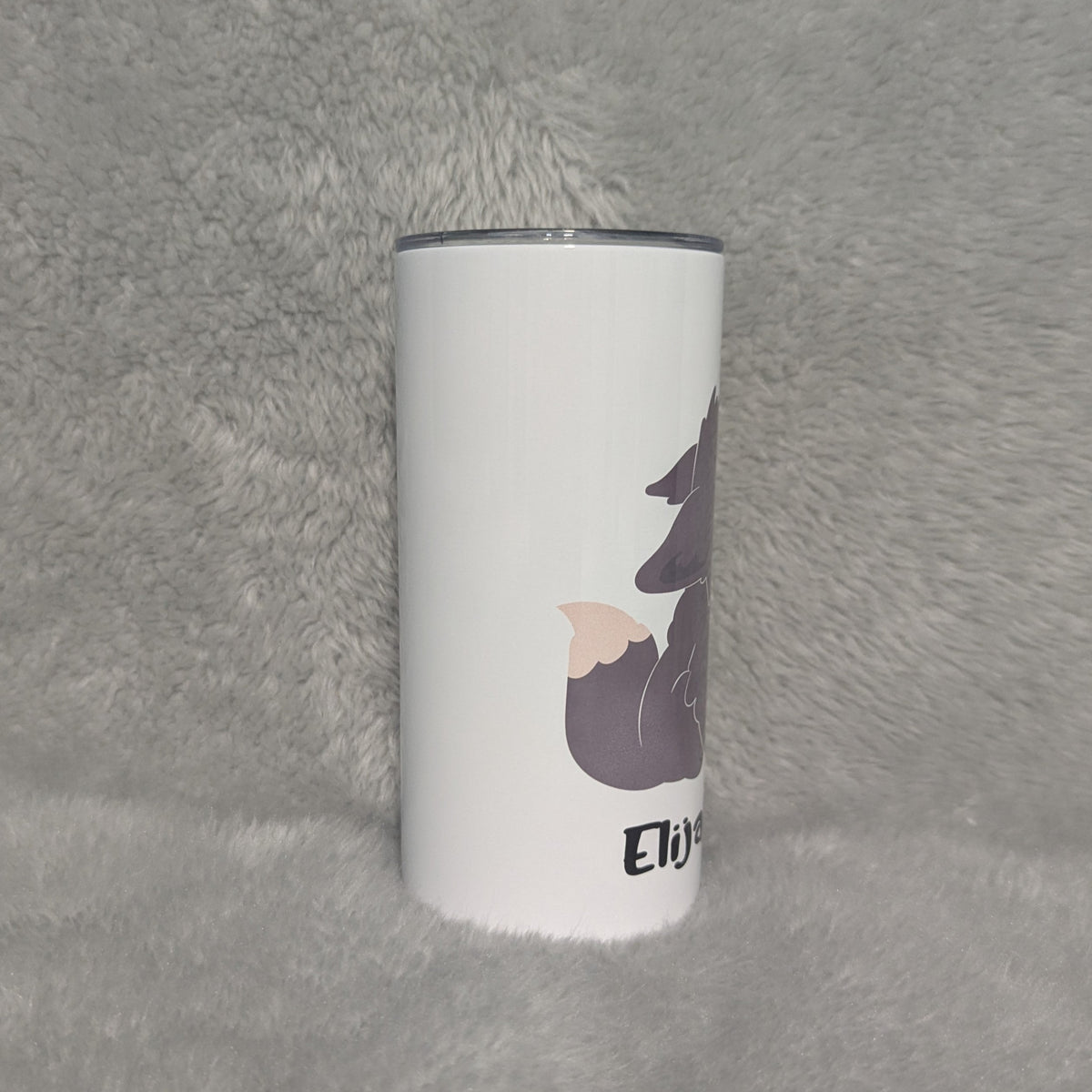 Kids Wolf Tumbler 15oz With Reusable Straw, Can Be Personalized