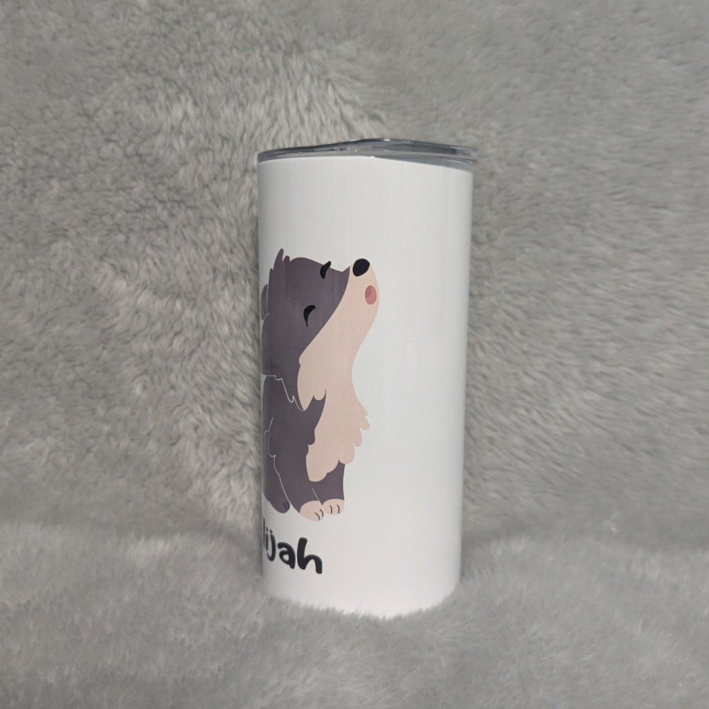 Kids Wolf Tumbler 15oz With Reusable Straw, Can Be Personalized