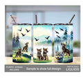 Kids Wolf Tumbler 15oz With Reusable Straw, Can Be Personalized