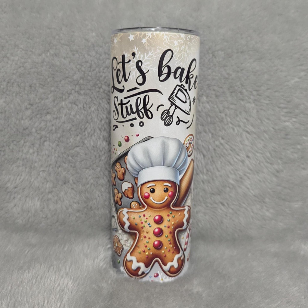 Let's Bake Stuff and Watch Christmas Movies Gingerbread Man Tumbler 20oz With Reusable Straw