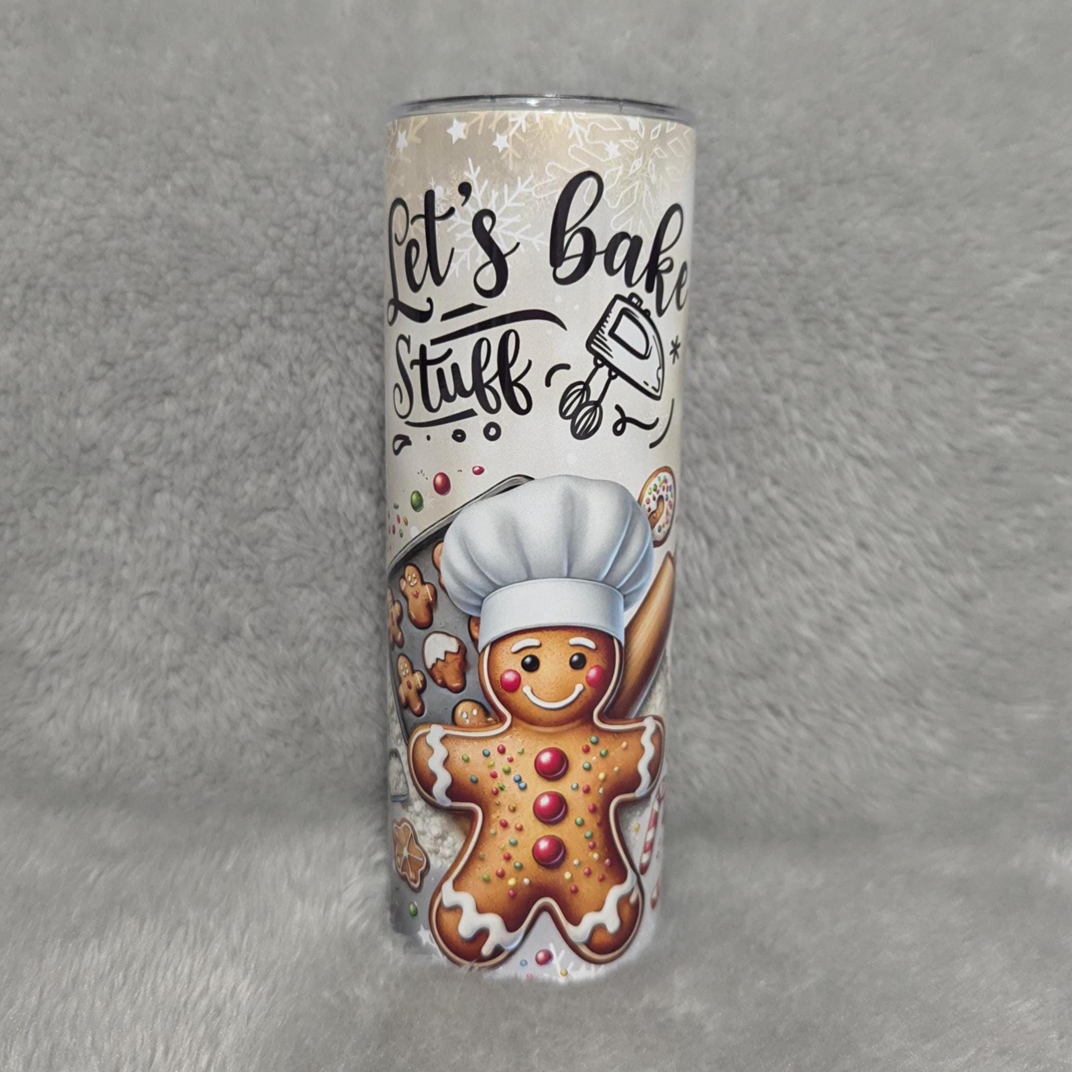 Let's Bake Stuff and Watch Christmas Movies Gingerbread Man Tumbler 20oz With Reusable Straw