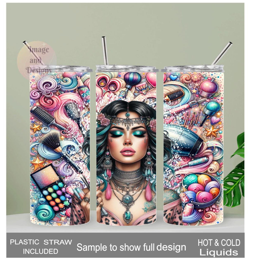 Cosmetologist Tumbler 20oz With Reusable Straw, Can Be Personalized