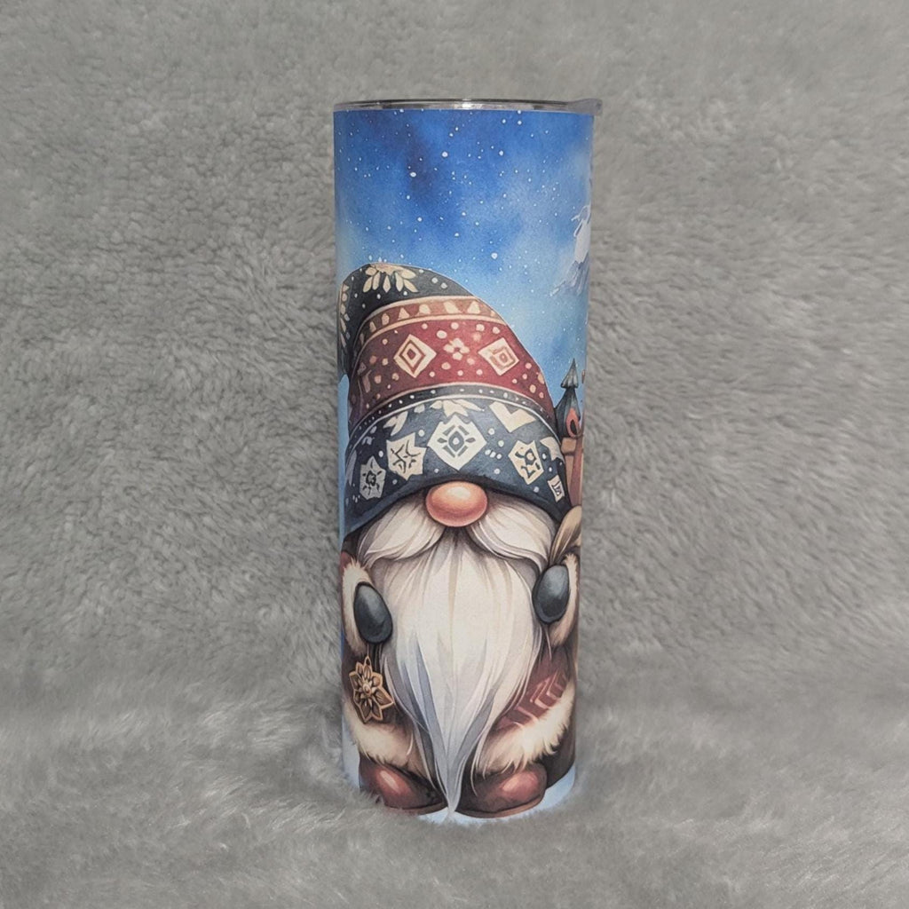 Christmas Santa Gnome Tumbler 20oz With Reusable Straw, Can Be Personalized