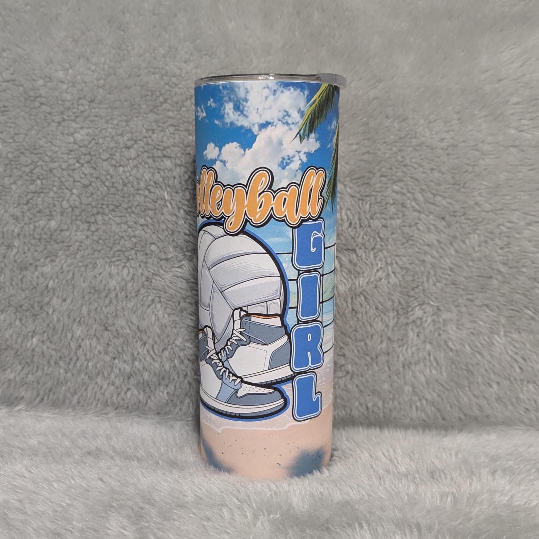 Volleyball Girl Tumbler 20oz With Reusable Straw, Can Be Personalized