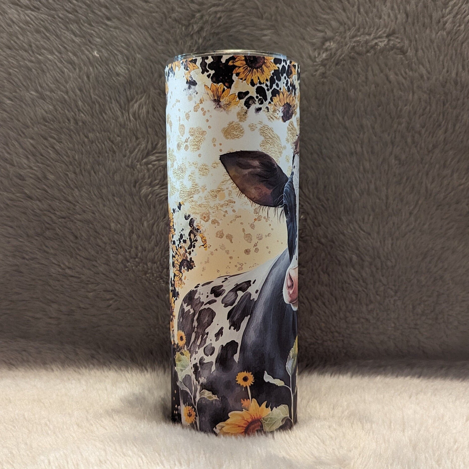 Heifer Cow Tumbler 20oz With Reusable Straw, Can Be Personalized