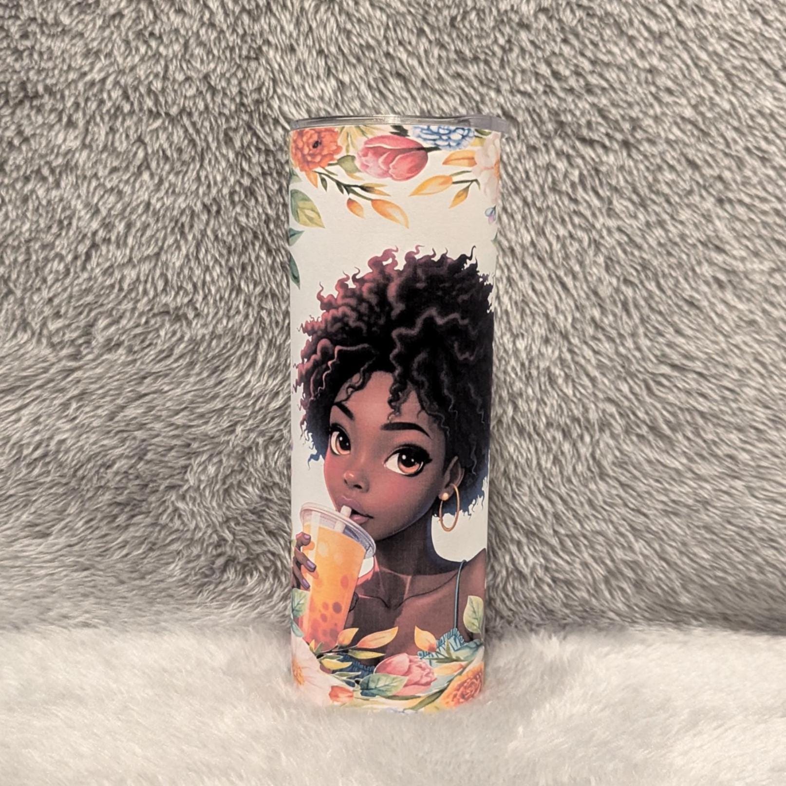 Summer Girl Tumbler 20oz With Reusable Straw, Can Be Personalized