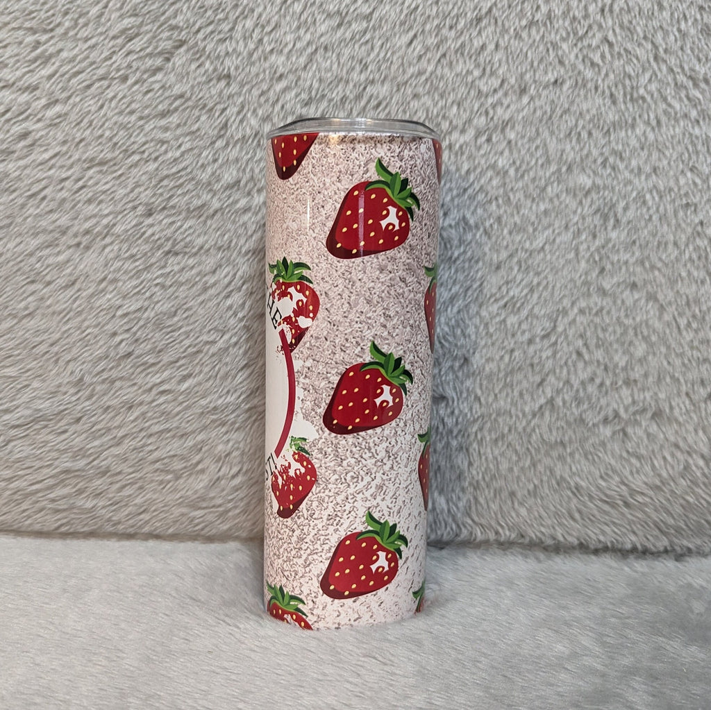 Strawberry Gnome Tumbler 20oz With Reusable Straw