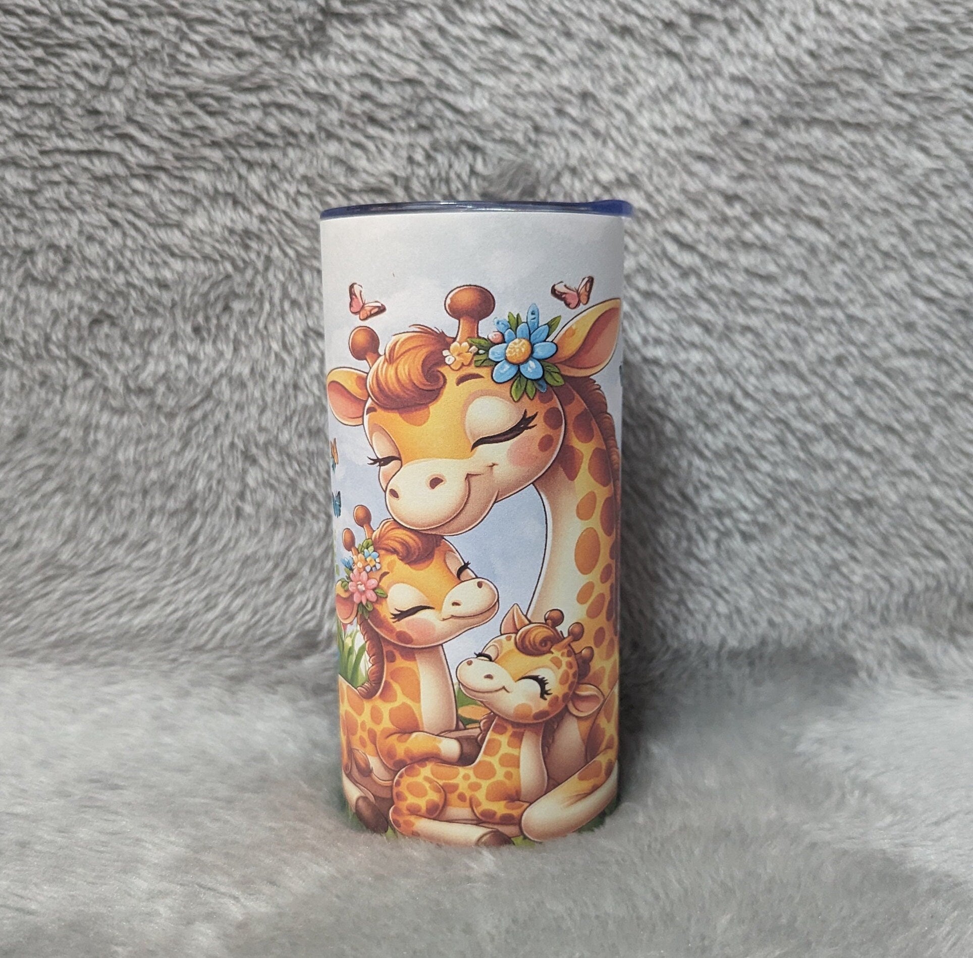 Kids Giraffe Tumbler 15oz With Reusable Straw, Can Be Personalized