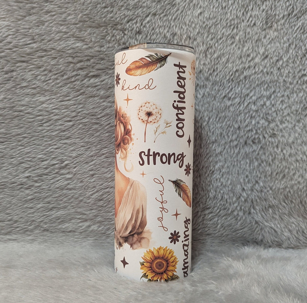 Blonde Woman Affirmation Tumbler 20oz With Reusable Straw