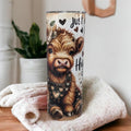 Just A Girl Who Loves Highland Cows Tumbler 20oz With Reusable Straw, Can Be Personalized