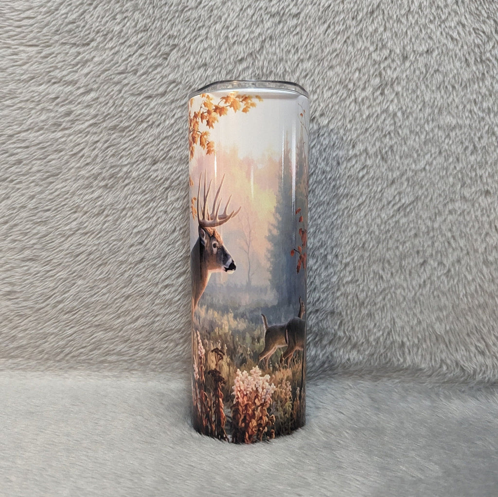 Deer Tumbler 20oz With Reusable Straw, Can Be Personalized