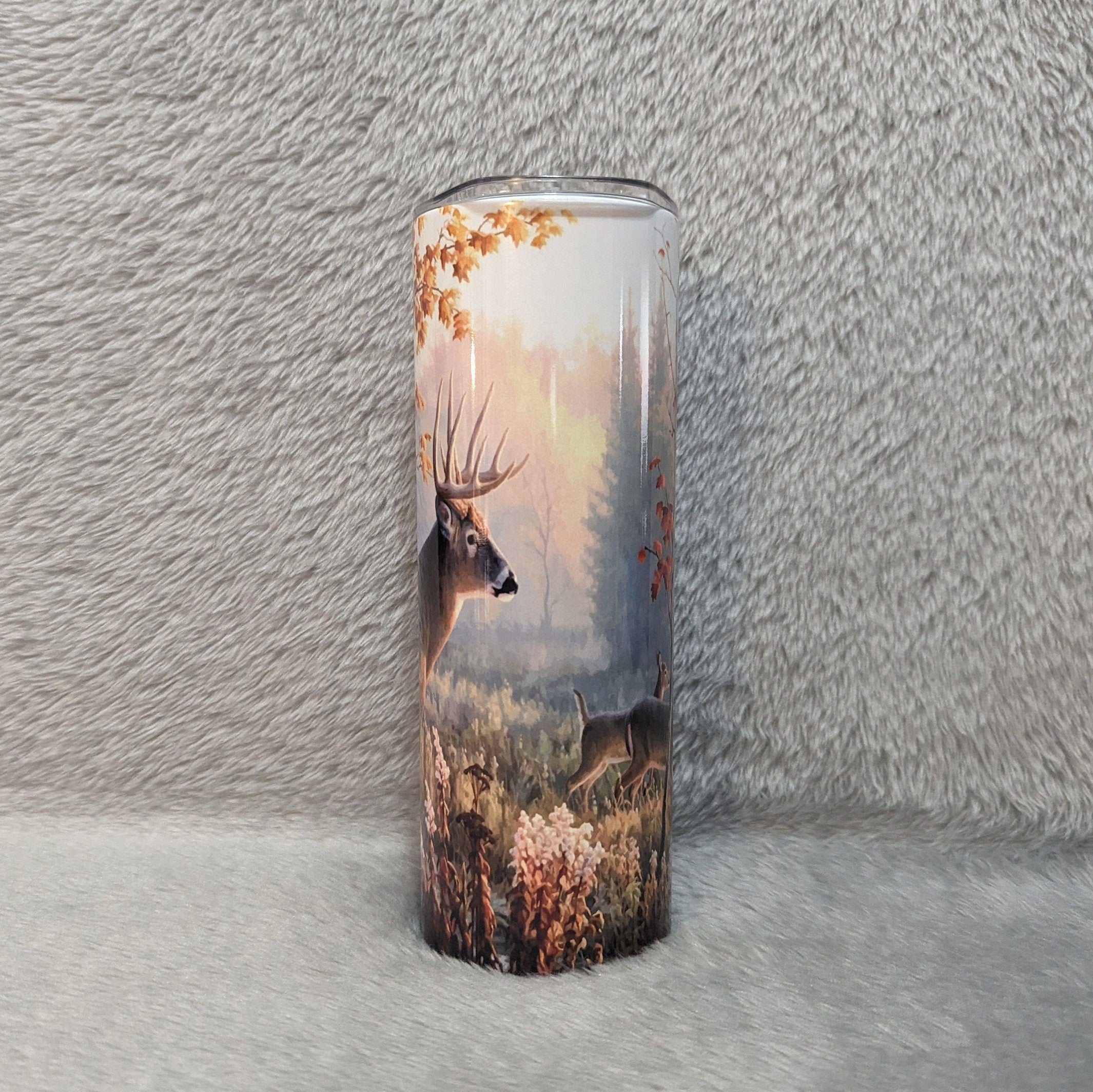 Deer Tumbler 20oz With Reusable Straw, Can Be Personalized