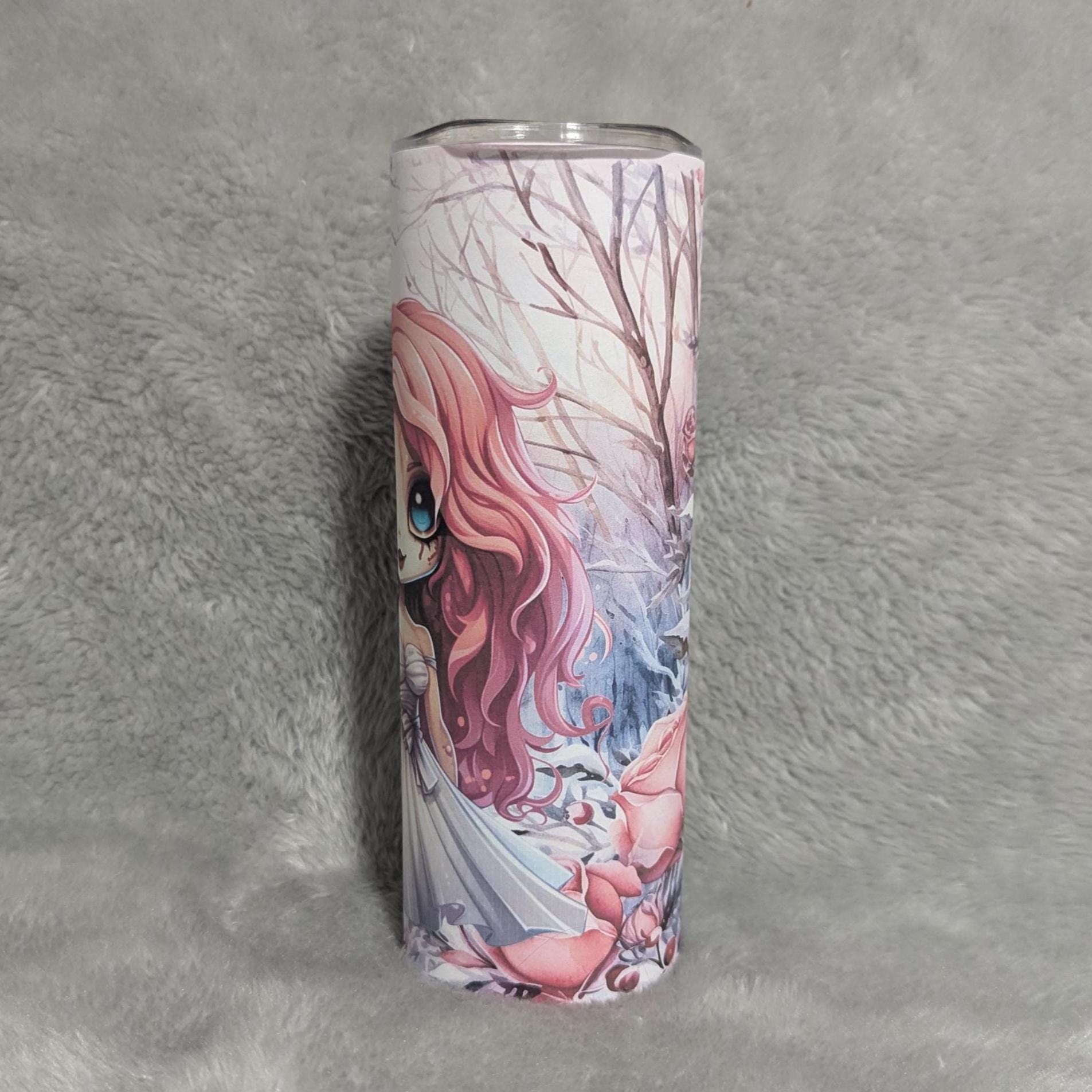 Zombie Bride Tumbler 20oz With Reusable Straw, Can Be Personalized