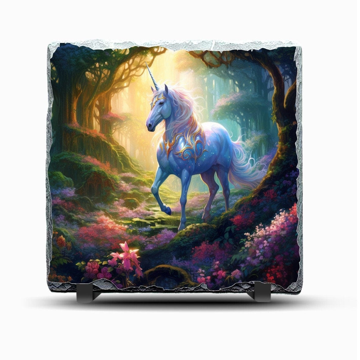 Slate Unicorn Picture With Display Legs