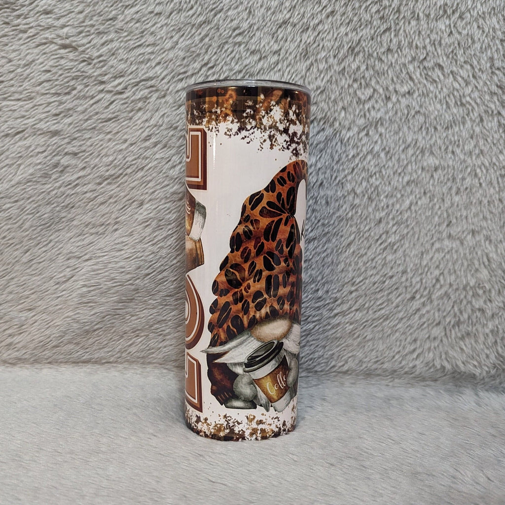 Gnome Love Coffee Tumbler 20oz With Reusable Straw, Can Be Personalized