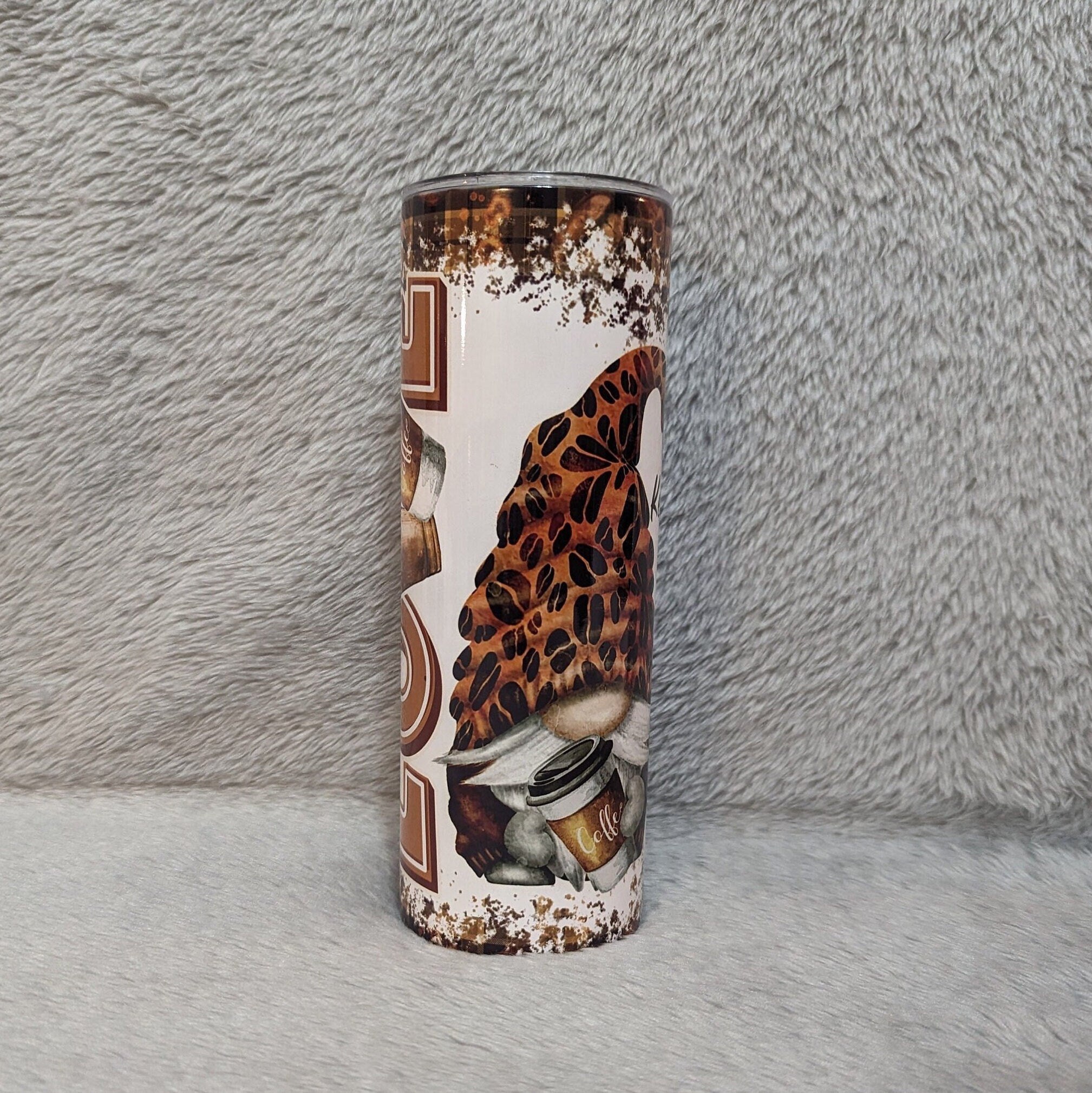 Gnome Love Coffee Tumbler 20oz With Reusable Straw, Can Be Personalized