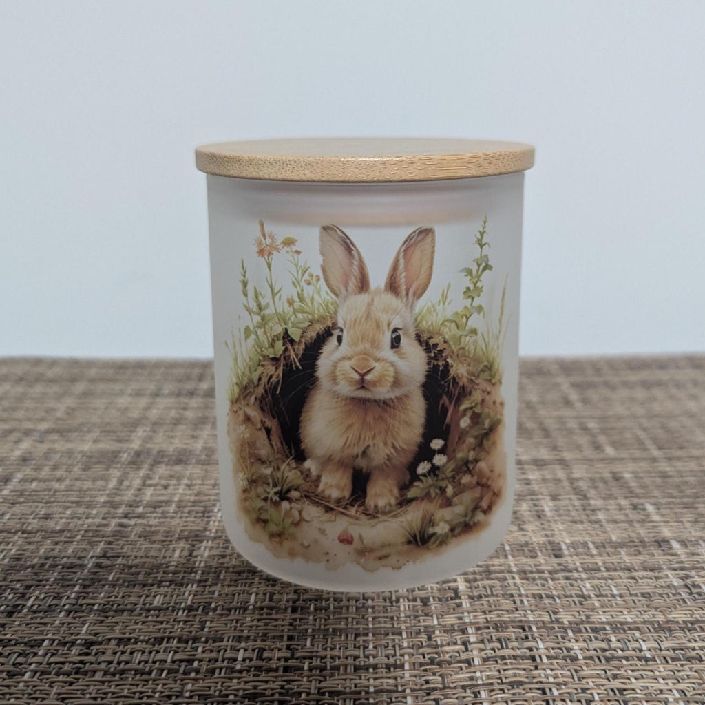 Rabbit Candle Holder With A Battery Operated Flickering Tea Light