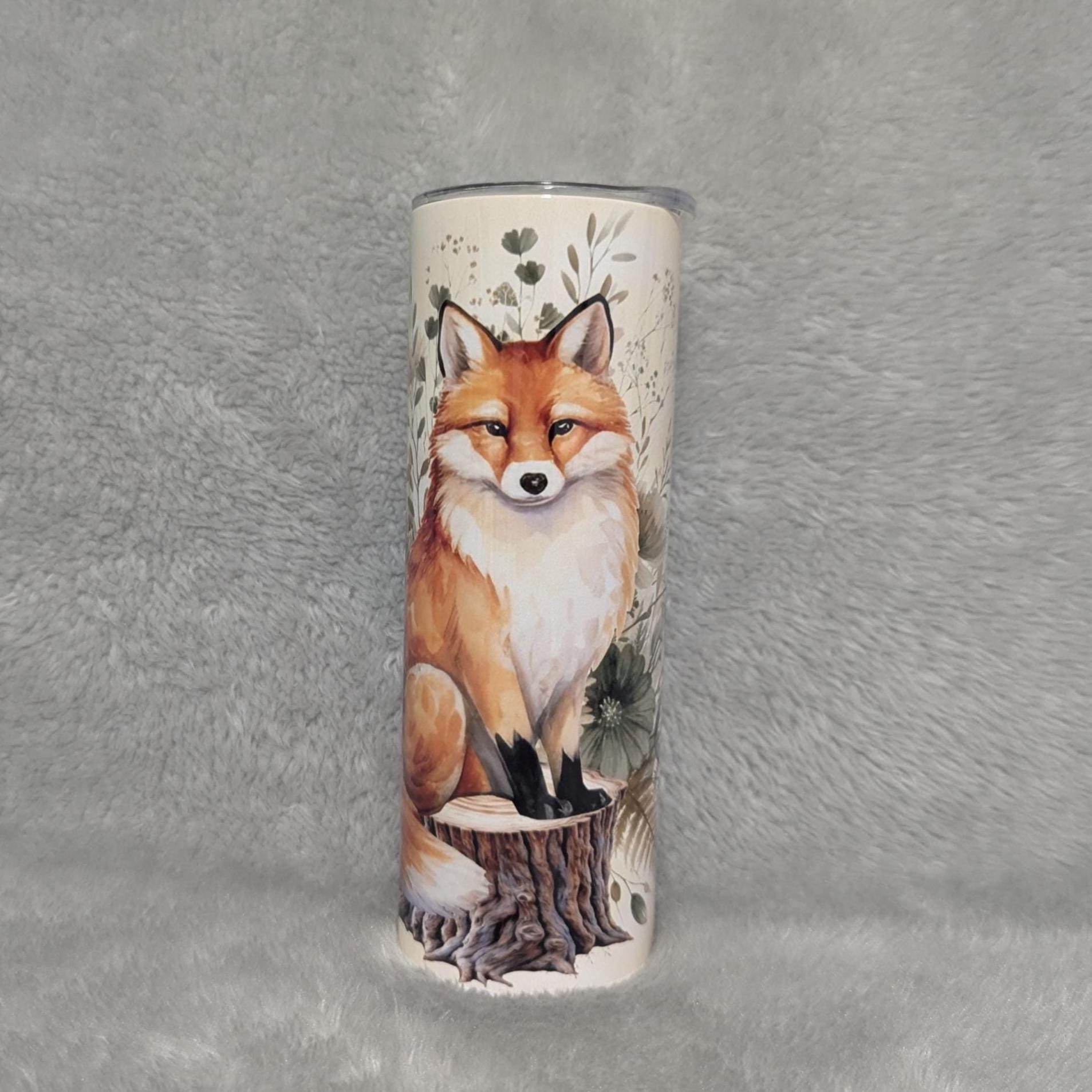 Boho Fox Tumbler 20oz With Reusable Straw, Can Be Personalized