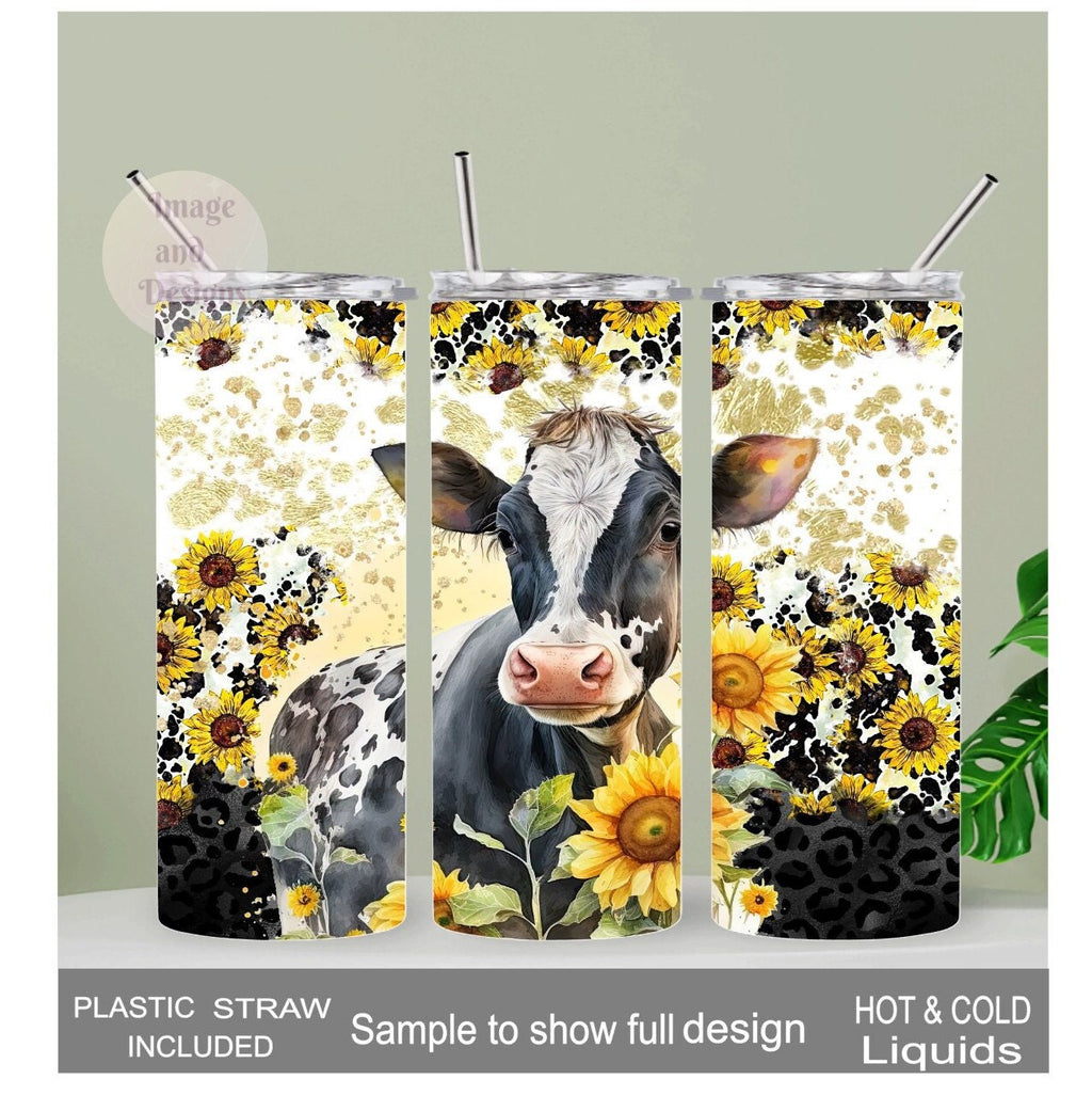Heifer Cow Tumbler 20oz With Reusable Straw, Can Be Personalized