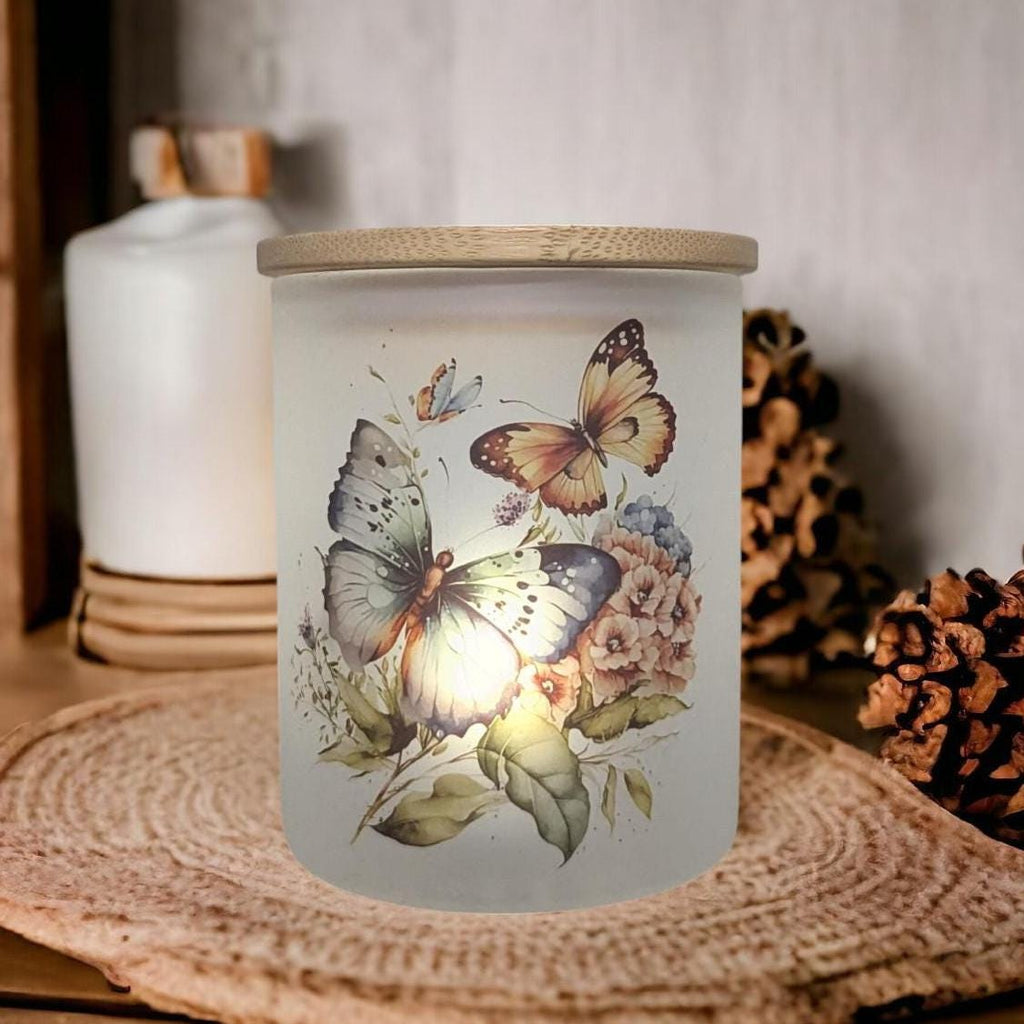Butterfly Candle Holder With A Battery Operated Flickering Tea Light