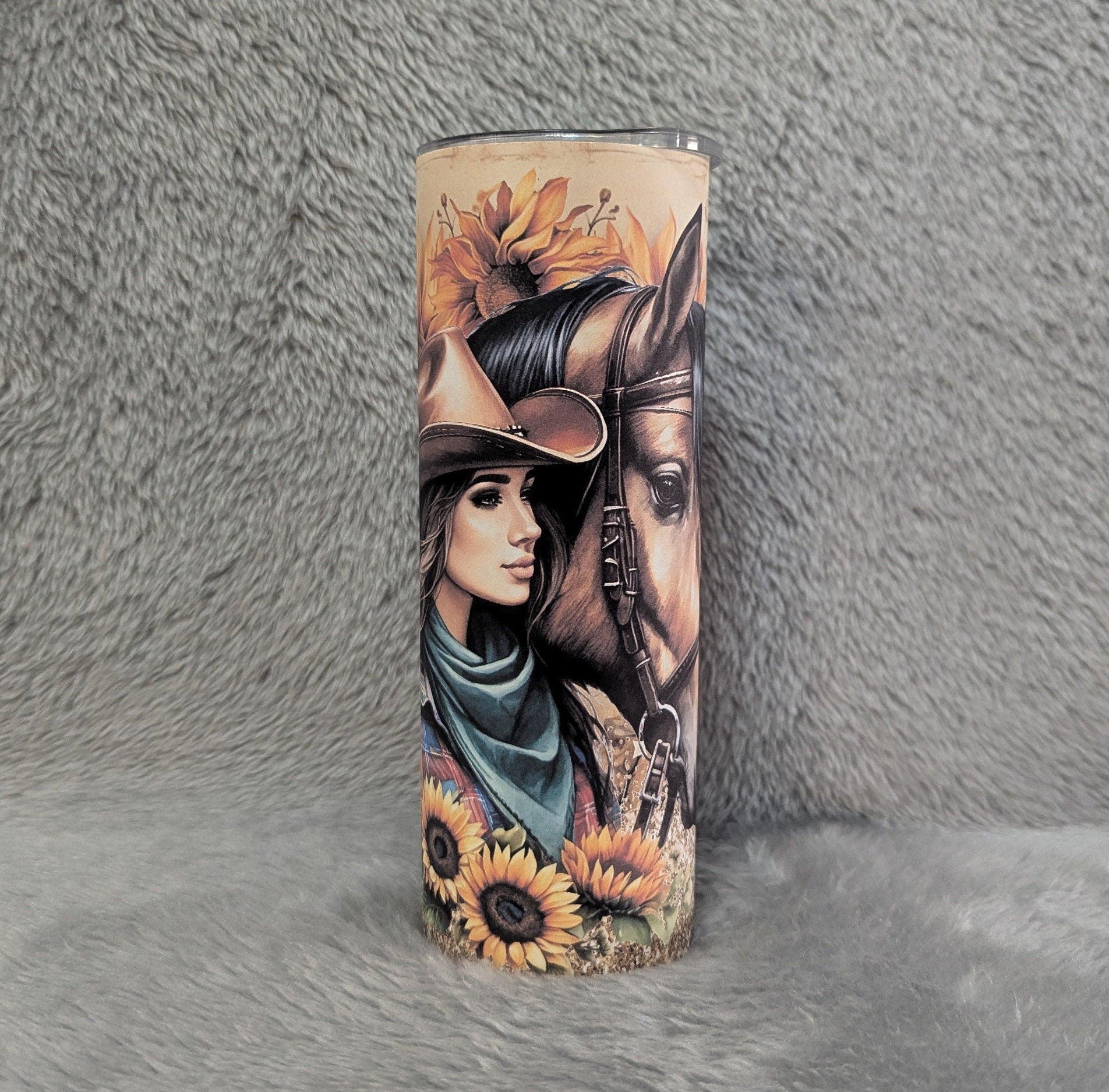 Cowgirl Tumbler 20oz With Reusable Straw, Can Be Personalized