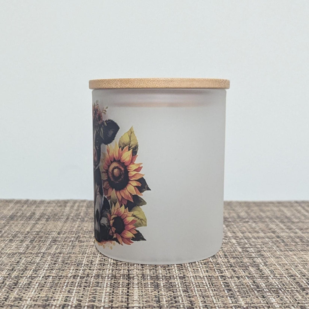 Cow With Sunflowers Candle Holder With A Battery Operated Flickering Tea Light