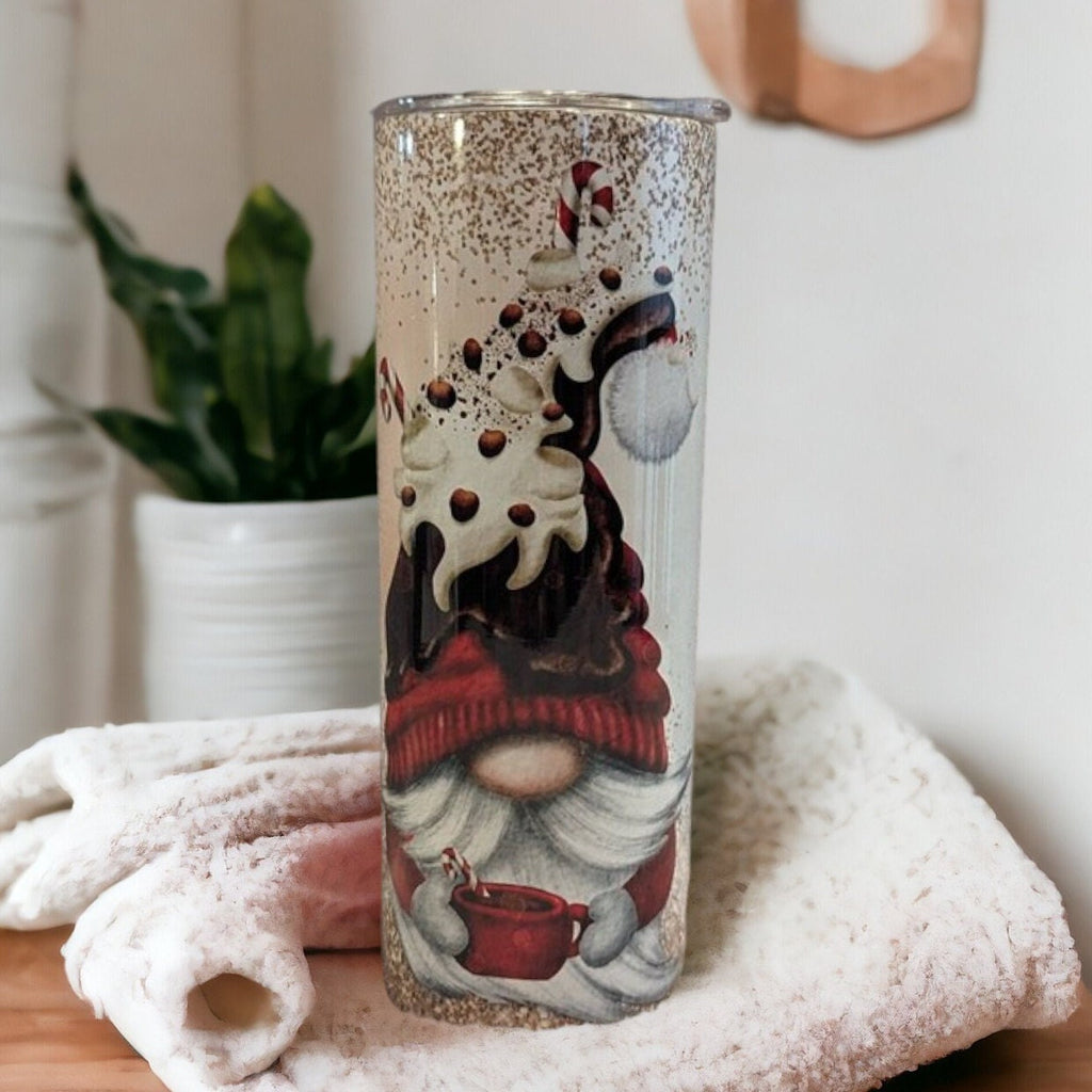 Christmas Rules Gnome Tumbler 20oz With Reusable Straw