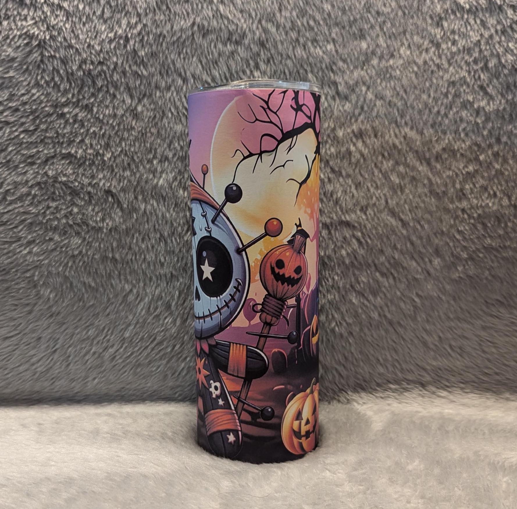 Halloween Mummy Tumbler 20oz With Reusable Straw, Can Be Personalized
