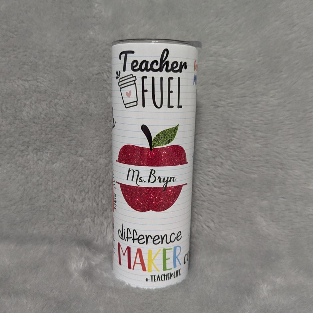 Personalized Teacher Tumbler 20oz With Reusable Straw, Can Be Personalized